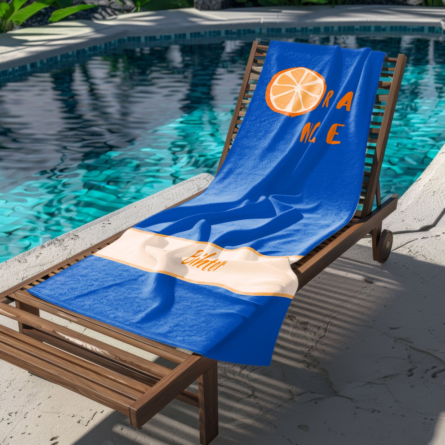 Orange Desenli İsimli Plaj Havlusu