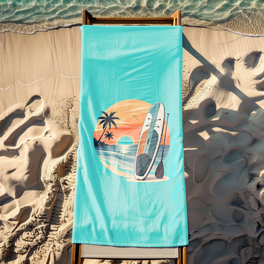 Sup Board Temalı Plaj Havlusu