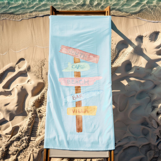 Kamp Beach Bar Temalı Plaj Havlusu