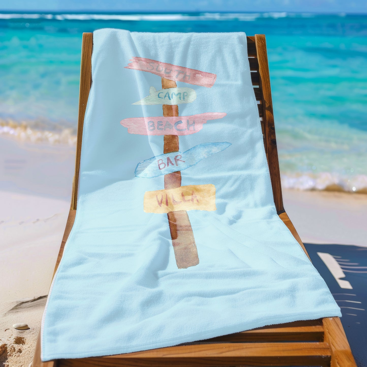 Kamp Beach Bar Temalı Plaj Havlusu